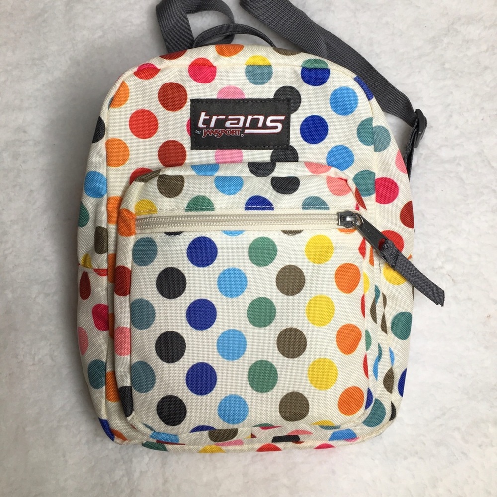 Trans by Jansport mini backpack rainbow dot